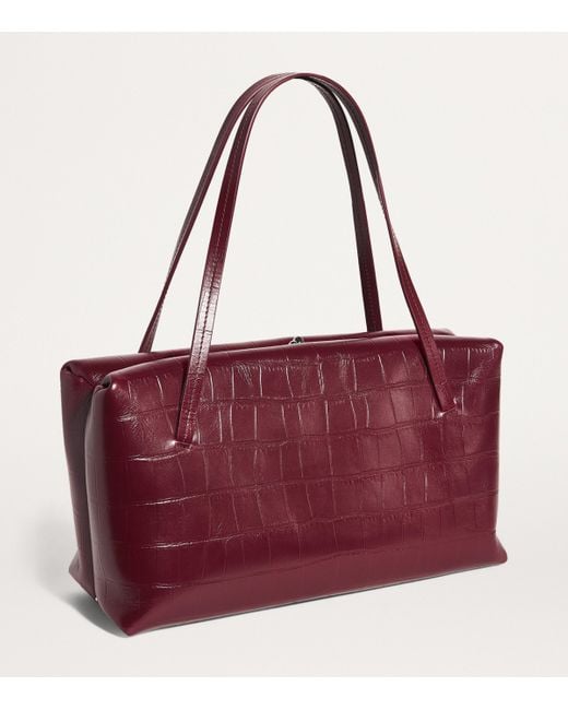 Jil Sander Purple Medium Leather Goji Pillow Shoulder Bag
