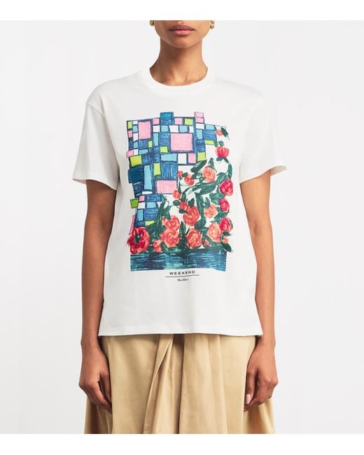 Weekend by Maxmara White X Ashley Park Floral Embroidered T-Shirt