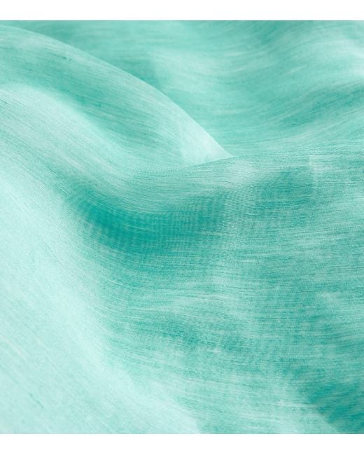 ‎Taller Marmo Blue Linen-Blend Caicos Kaftan