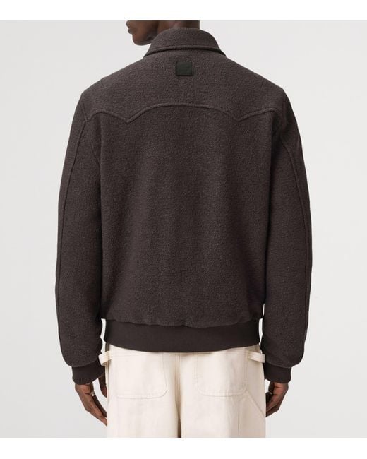 AllSaints Black Wool Royce Bomber Jacket for men