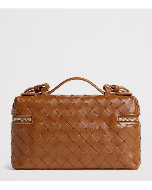 Bottega Veneta Brown Leather Bang Bang Vanity Case Bag