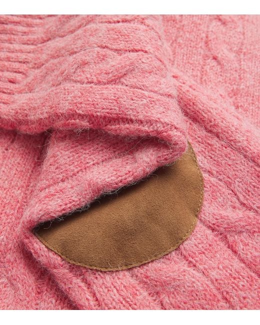 Polo Ralph Lauren Pink Wool-Blend Suede-Patch Sweater for men