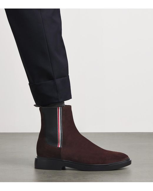 Thom Browne Brown Suede Chelsea Boots for men