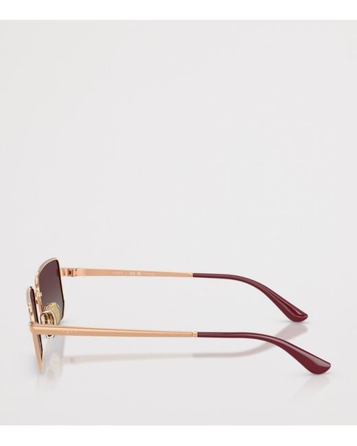 Vogue Pink Metal Rectangular Sunglasses