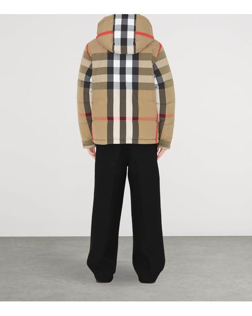 Burberry Brown Reversible Check Puffer Jacket for men