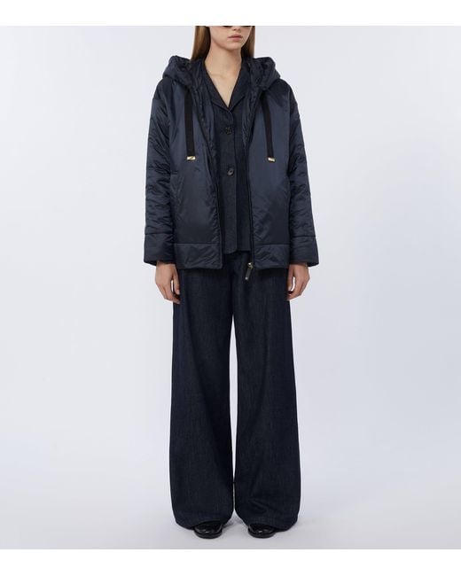 Max Mara Blue Water-Repellent Relaxed Padded Jacket