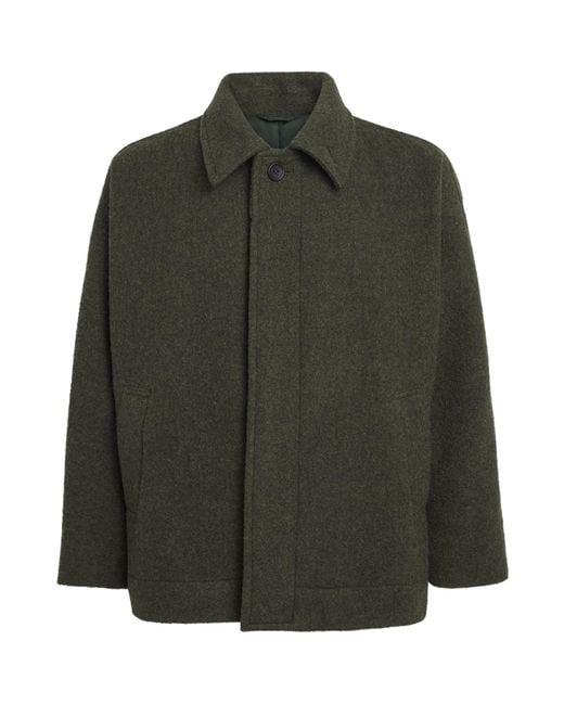 IM MEN Green Fuller Wool Jacket for men