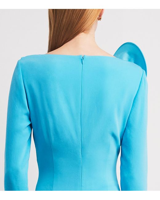 Roland Mouret Blue Flower Appliqué Gown