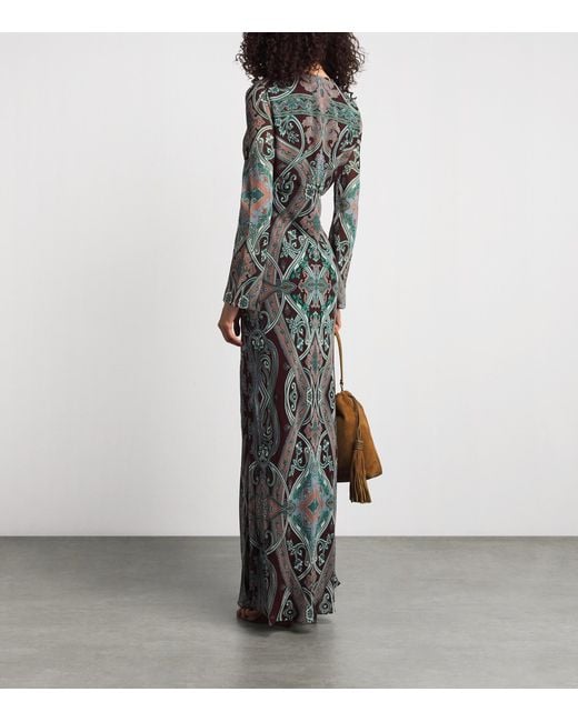 Veronica Beard Gray Silk Paisley Daciana Maxi Dress