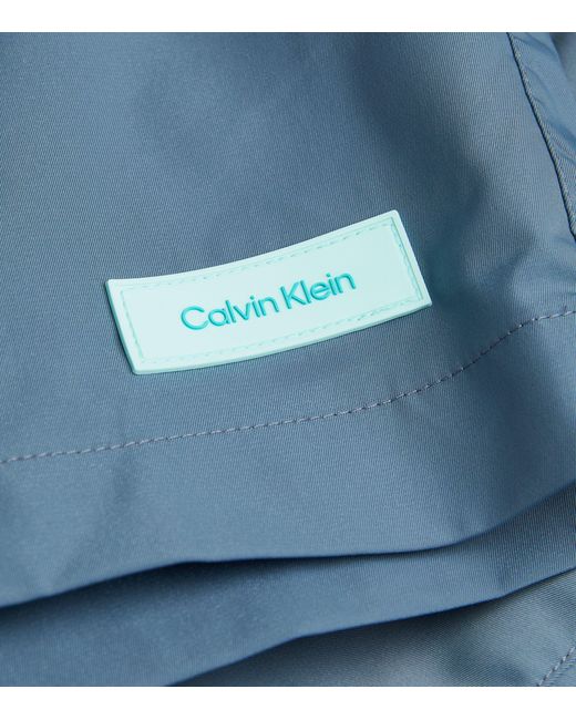 Calvin Klein Blue Logo-patch Swim Shorts for men