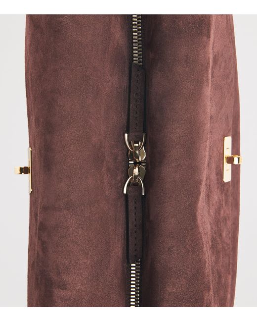 Sandro Purple Suede Le Grand Bazaar Top-Handle Bag