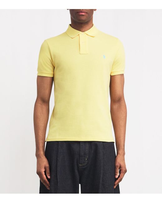 Polo Ralph Lauren Yellow Cotton Mesh Slim-Fit Polo Shirt for men