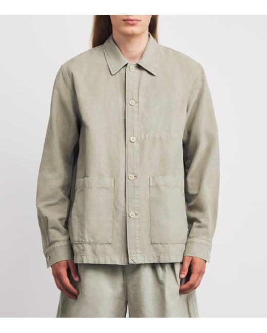 Norse Projects Green Cotton-Linen Julian Overshirt for men