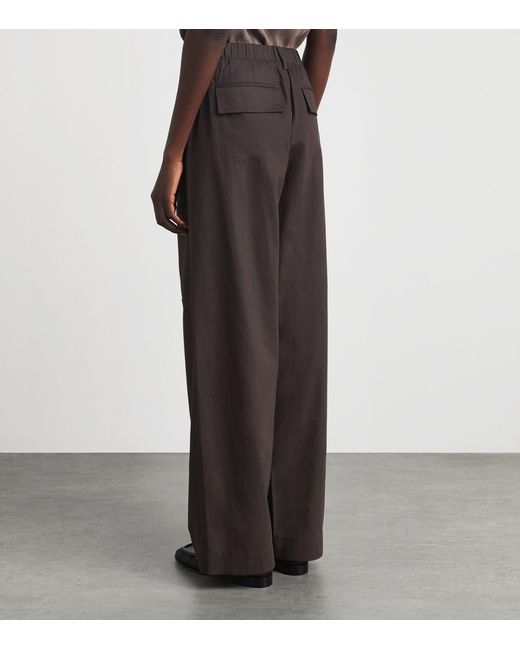 Vince Brown Stretch-Cotton Panelled Trousers