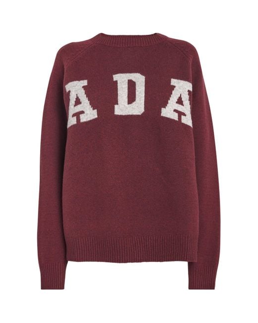 ADANOLA Red Knitted Oversized Ada Sweatshirt