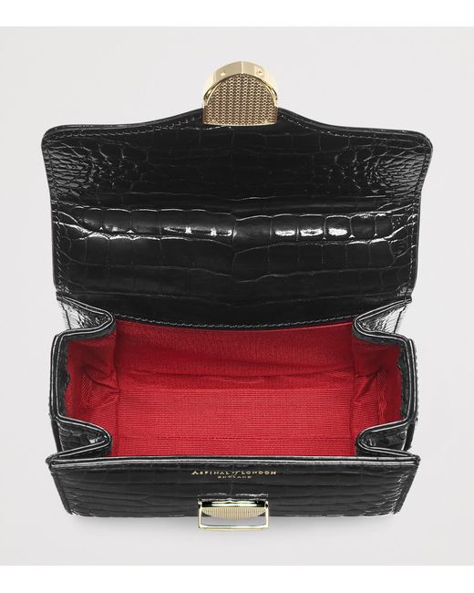 Aspinal Black Mini Leather Mayfair Top-Handle Bag