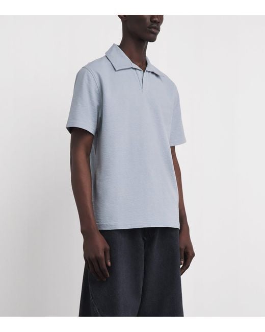 Wax London Blue Organic Cotton Atwood Polo Shirt for men