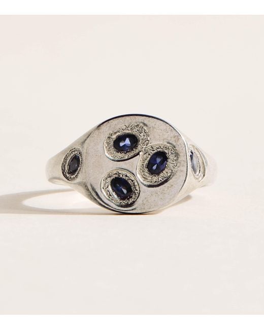 Bleue Burnham Natural Mini Sterling Chronoplast Signet Ring for men
