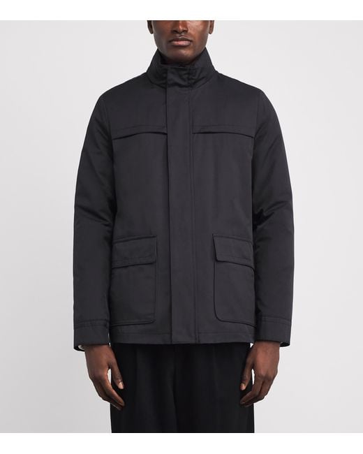 Pal Zileri Blue Cotton-Blend Waterproof Oyster Jacket for men