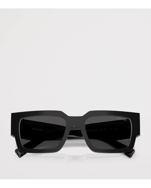 Prada Black Acetate Rectangular Sunglasses for men