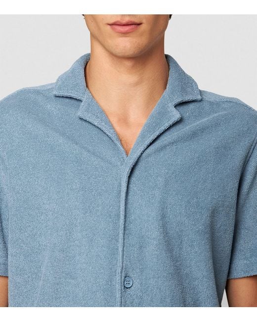 Orlebar Brown Blue Towelling Howell Shirt for men