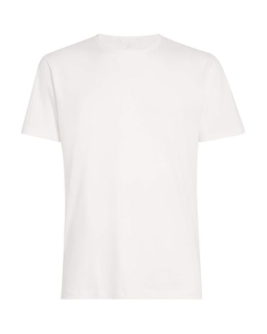 Sunspel White Cotton Sea Island T-Shirt for men