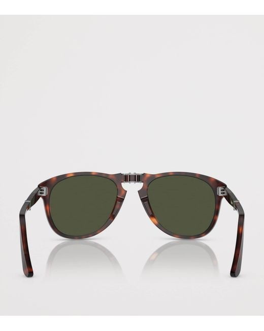 Persol Green Foldable Pilot Sunglasses for men