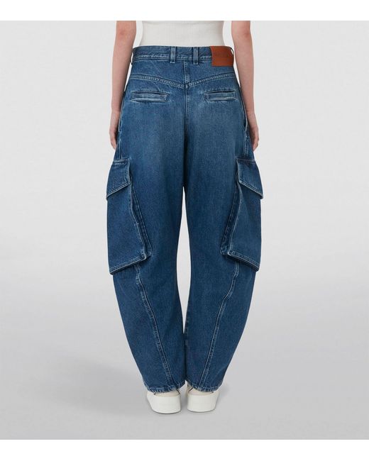 J.W. Anderson Blue Twisted Cargo Jeans