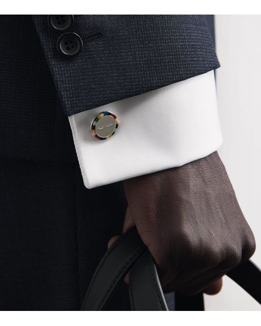 Paul Smith Natural Signature Stripe Edge Cufflinks for men