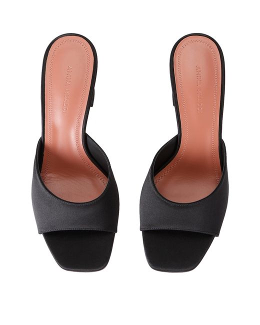 AMINA MUADDI Black Satin Lupita Mules 70