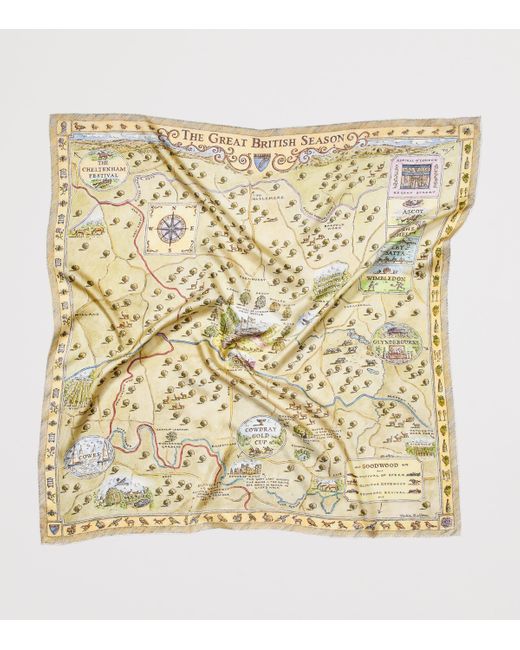 Aspinal Natural Silk Great British Season Scarf