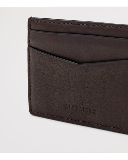 AllSaints Black Leather Delph Cardholder for men