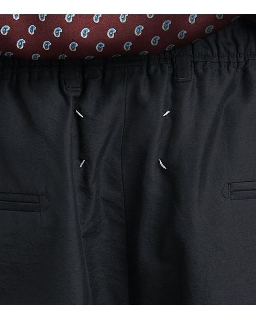 Maison Margiela Black Satin Drawstring Trousers for men