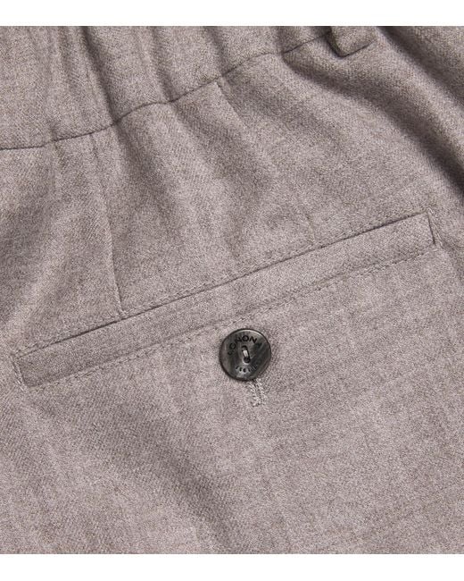 Agnona Gray Wool Slim Trousers for men