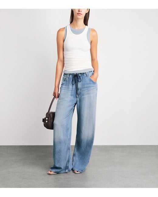 Agolde Blue Shaw Wide-Leg Jeans