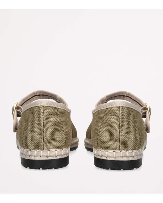 Flabelus Green Linen Ishmael Mary Janes