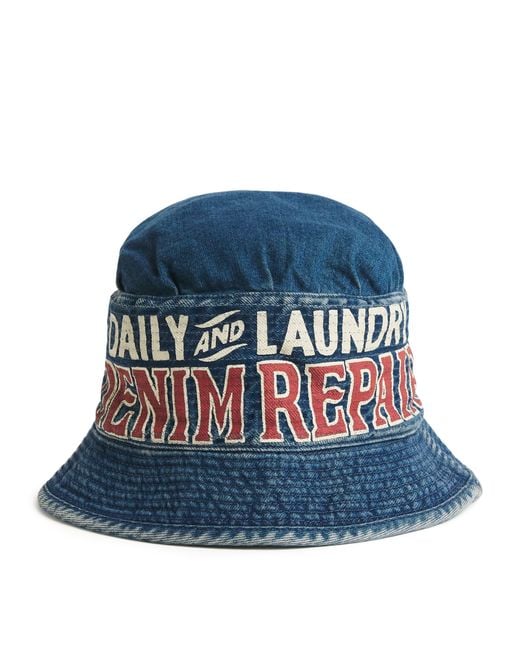 Kapital Blue Laundry Bucket Hat for men