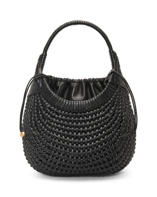 Loewe Black Leather Diamond Top-handle Bag