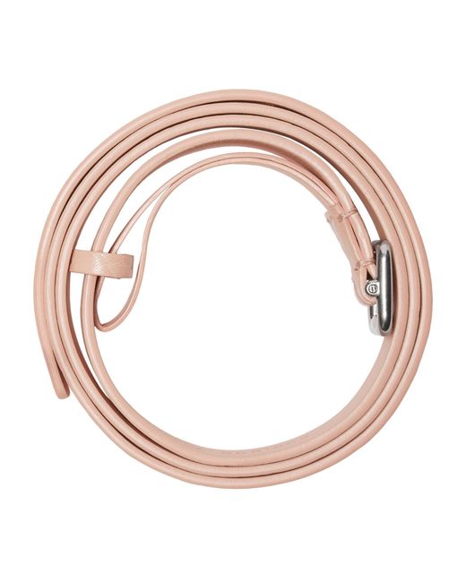 Burberry Pink Leather B-buckle Belt