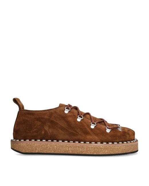 Loewe Brown Suede Rivet Hiking Boots for men