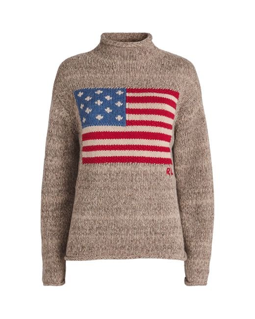 Polo Ralph Lauren Multicolor Wool-Blend Flag Rollneck Sweater