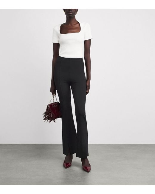 Maje Black Flared Slit Trousers