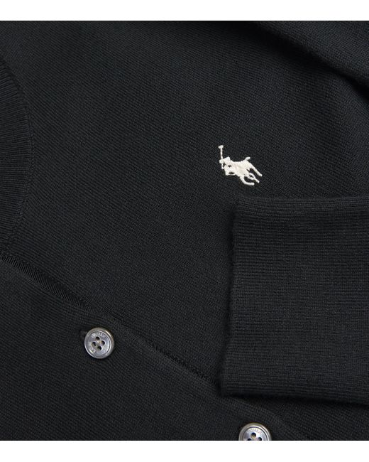 Polo Ralph Lauren Blue Cotton-Blend Polo Pony Cardigan