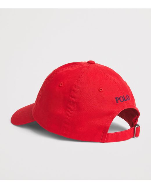Polo Ralph Lauren Red Cotton Logo Baseball Cap for men