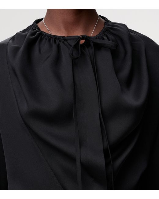 Loewe Black Silk-Blend Satin Blouse