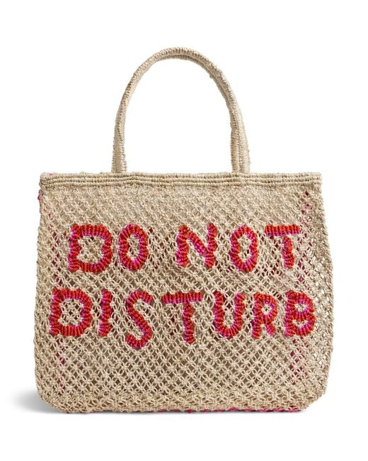 The Jacksons Red Jute Do Not Disturb Tote Bag