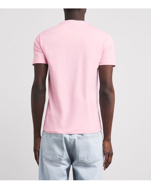 Polo Ralph Lauren Pink Cotton Custom Slim-Fit T-Shirt for men