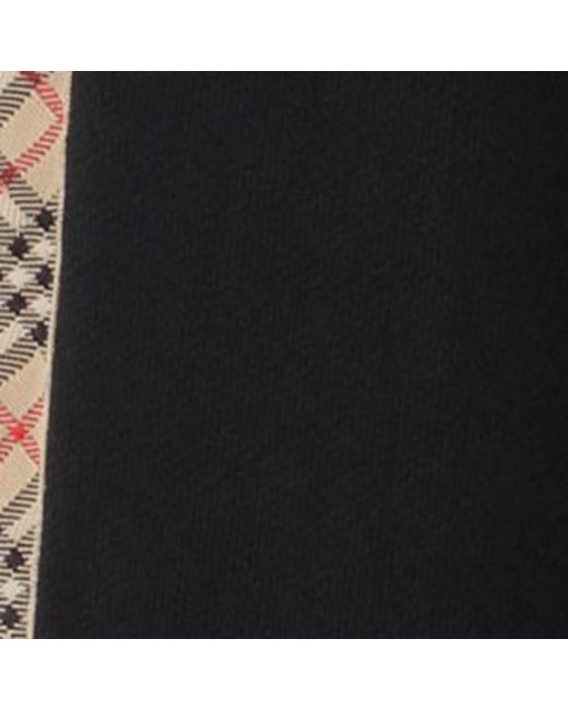 Burberry Black Jersey Check-Trim Sweatpants