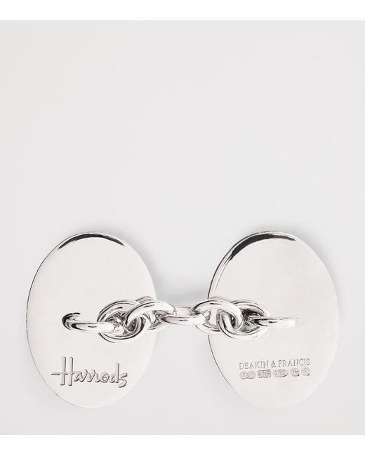 Deakin & Francis Green Sterling Oval Chain Cufflinks for men