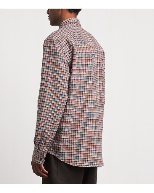 Dries Van Noten Purple Flannel Check Shirt for men
